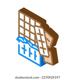 bar chocolate candy food isometric icon vector. bar chocolate candy food sign. isolated symbol illustration