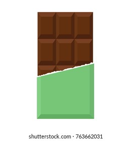 bar of chocolate flat design icon isolated on white background