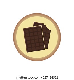 bar of chocolate round flat icon