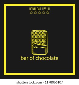 bar of chocolate sketch vector icon