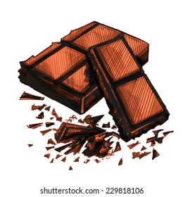 Bar Of Chocolate Sketch Vector Illustration