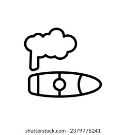 Bar Cigar Outline Icon Vector Illustration