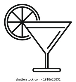 Bar cocktail icon. Outline bar cocktail vector icon for web design isolated on white background