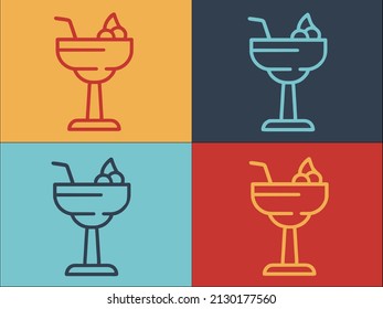 Bar Cocktail Logo Template, Simple Flat Icon of restaurant,cocktail,bar
