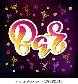 Bar Cocktail Smoothie - cute lettering label lettering banner poster