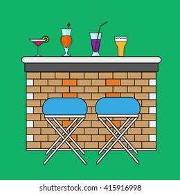 Bar, cocktails
