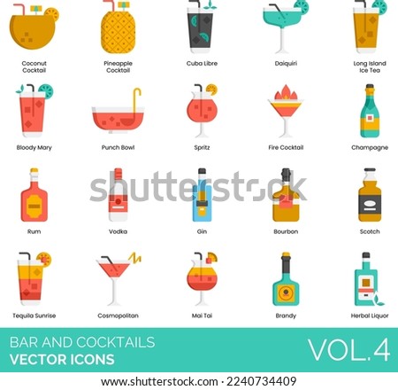 Bar and Cocktails Icons including Vector, Icons, Alcoholic, Drink, Bar, Counter, Location, Patron, Stool, Barrel, Bartender, Beer, Bottle, Can, Keg, Mug, Pong, Tap, Bill, Billiard, Bloody, Mary