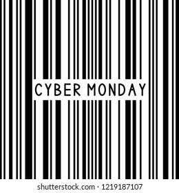 Bar code. Barcode. Cyber Monday. Sale background. Vector illustration.