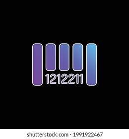 Bar Code blue gradient vector icon