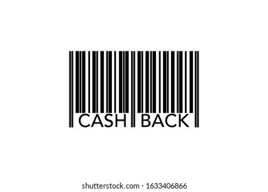 bar code cash back vector illustration white background