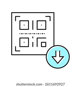 bar code for download color icon vector. bar code for download sign. isolated symbol illustration