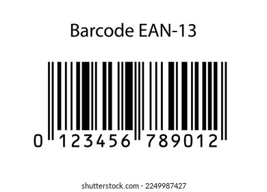 Bar code EAN-13 isolated on white background. Vector