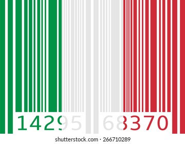 bar code flag italy