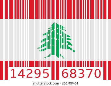 bar code flag lebanon