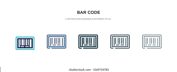 bar code icon in different style vector illustration. two colored and black bar code vector icons designed in filled, outline, line and stroke style can be used for web, mobile, ui