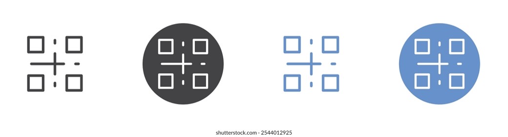 Bar code icon Flat set in black and white color