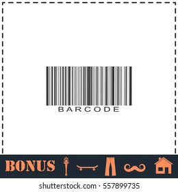 Bar code icon flat. Simple vector symbol and bonus icon