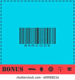 Bar code icon flat. Simple vector symbol and bonus icon