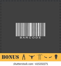 Bar code icon flat. Simple vector symbol and bonus icon