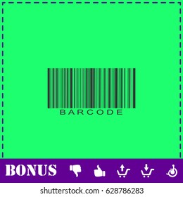 Bar code icon flat. Simple vector symbol and bonus icon