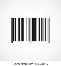 Bar code icon isolated on light background. Vector illustration. Black bar code in flat design