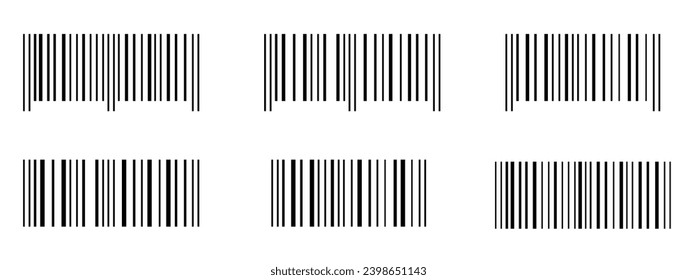 Bar code icon label for shop product. Universal product scan code. Bar code icon template. Vector illustration