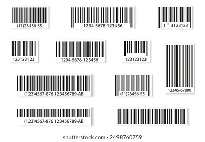 Bar code icon label for shop product. Universal product scan code. Bar code icon template