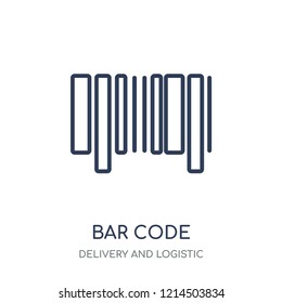 Bar code icon. Bar code linear symbol design from Delivery and logistic collection.