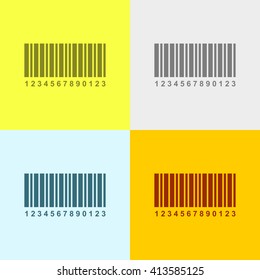 Bar Code Icon on Four Different Backgrounds. Eps-10.