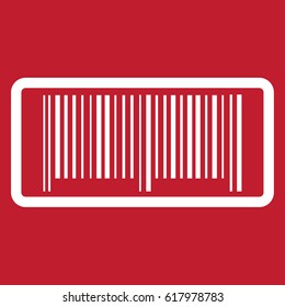 Bar code icon on red background