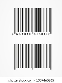 Bar code icon realistic. Flat barcode. 