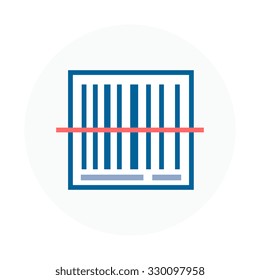 Bar code icon suitable for info graphics, websites and print media. Colorful vector, flat icon, clip art.