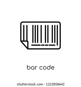 bar code icon. Trendy modern flat linear vector bar code icon on white background from thin line Delivery and logistic collection, outline vector illustration