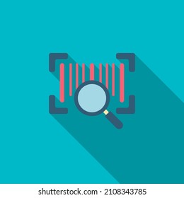 Bar code icon, Vector flat long shadow design. Shipping and logisticst concept.