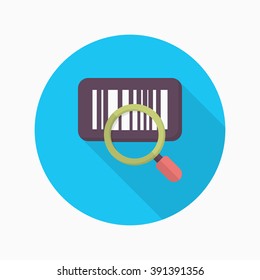 Bar code icon, Vector flat long shadow design. Shipping and logisticst concept.