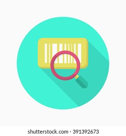 Bar code icon, Vector flat long shadow design. Shipping and logisticst concept.