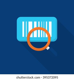 Bar code icon, Vector flat long shadow design. Shipping and logisticst concept.