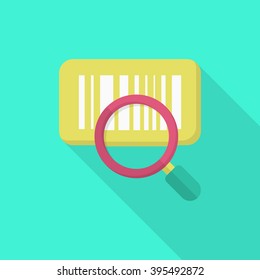 Bar code icon, Vector flat long shadow design. Shipping and logisticst concept.