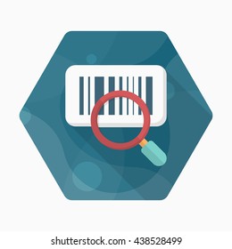 Bar code icon, Vector flat long shadow design. Shipping and logisticst concept.