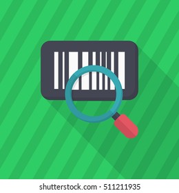Bar code icon, Vector flat long shadow design. Shipping and logisticst concept.