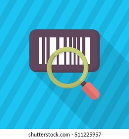 Bar code icon, Vector flat long shadow design. Shipping and logisticst concept.