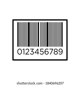 Bar code icon vector isolated on white