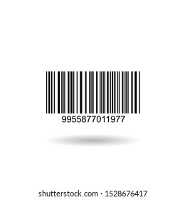 Bar code icon vector with numbers and pattern of parallel lines.vector design