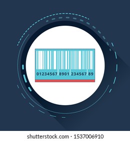 Bar code icon vector with numbers and pattern of parallel lines.vector design.