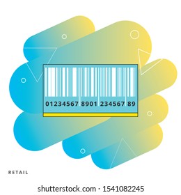 Bar code icon vector with numbers and pattern of parallel lines.vector design