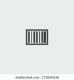 bar code icon. bar code vector on gray background