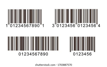 Iconos de código de barras. Símbolo de barra de línea de código de producto. Signo de etiqueta de escaneo de supermercado.