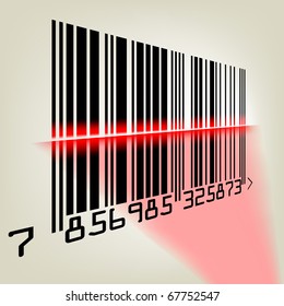 Bar code with laser light. EPS 8 vector file included