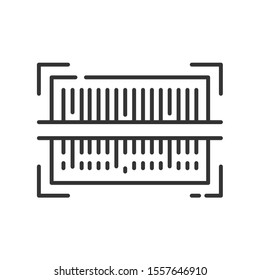 Bar code line black icon. Commerce sign. Identification product vector pictogram. Sign for web page, app, promo.