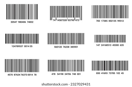 Bar code line numbers underneath set